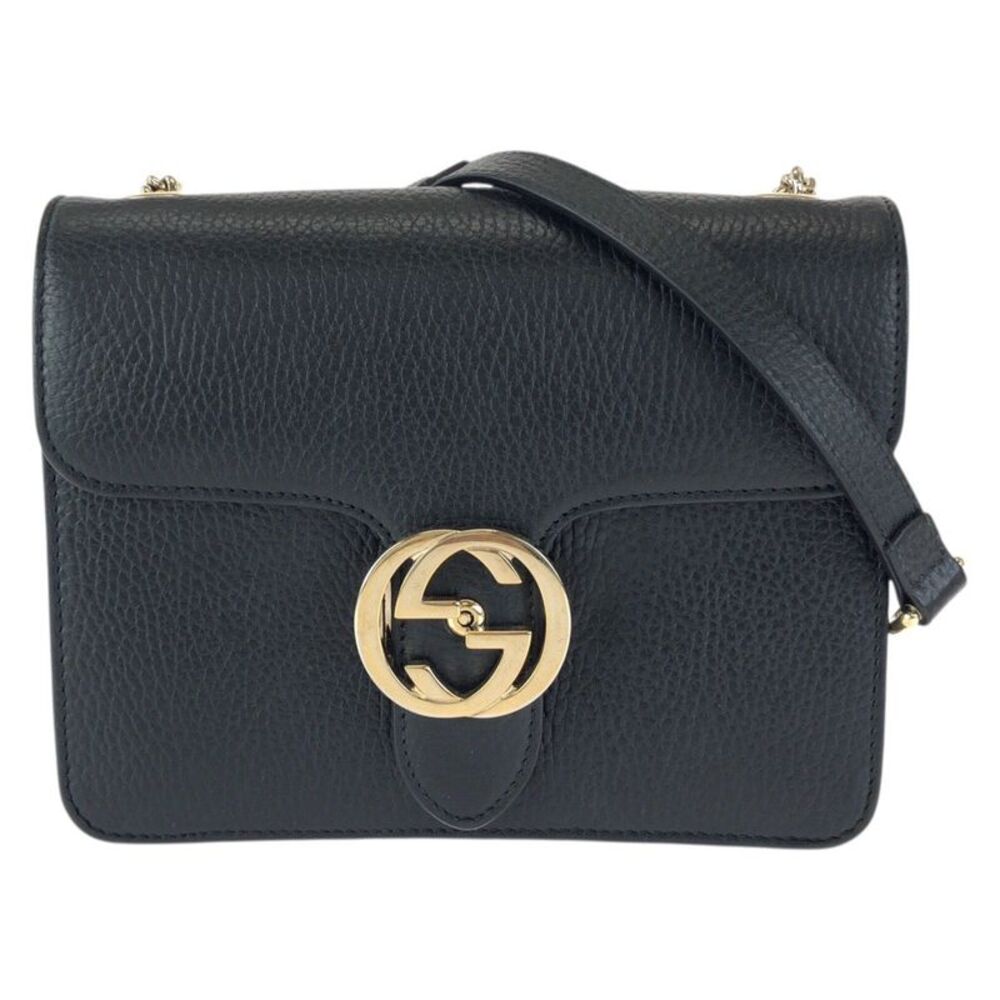 Gucci Leather Interlocking G Chain Shoulder Bag